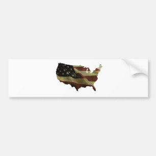 US flag/map gifts, add your background colour Bumper Sticker