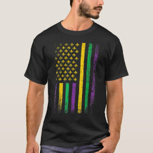 US Flag Mardi Gras Carnival New Orleans Men Women T-Shirt