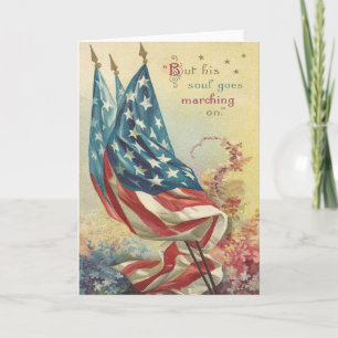 US Flag Memorial Day Flower Card