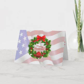US Flag Merry Christmas Card