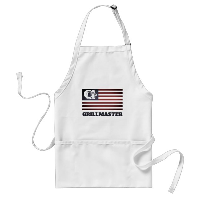 US flag monogram GrillMaster BBQ apron for men (Front)