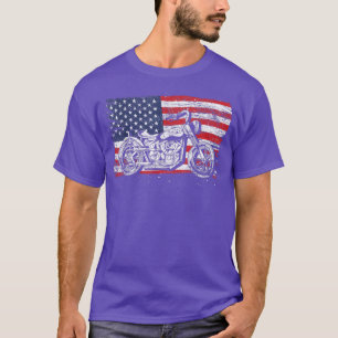 US Flag Motorcycle United States Motorbike Biking  T-Shirt