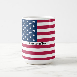 US Flag Mug - Custom Text American Coffee Gift