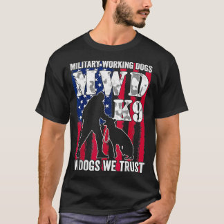 Us Flag MWD K9 Officer Military Working Dog Police T-Shirt