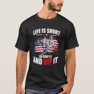 US Flag MX Motocross Live is short so grip it and  T-Shirt