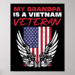 Us Flag My Grandpa Vietnam Veteran Memorial Day Pa Poster