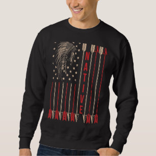 Us Flag Native American Headdress Indian Blood Sweatshirt