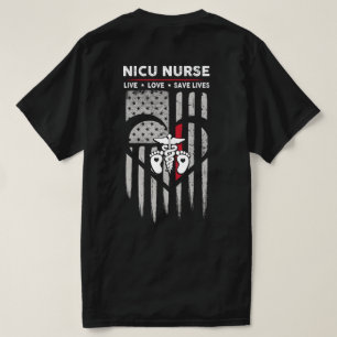 US Flag NICU Nurse Decal T-Shirt
