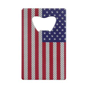 US Flag on Carbon Fibre Style Decor