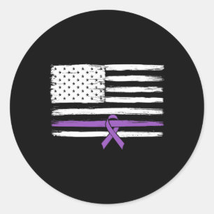 Us Flag Pancreatic Cancer Awareness Classic Round Sticker