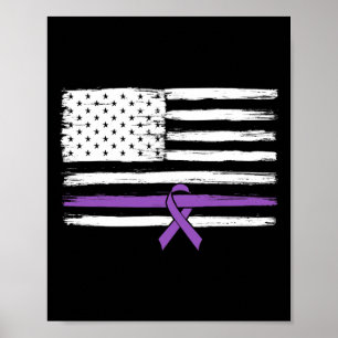 Us Flag Pancreatic Cancer Awareness Poster