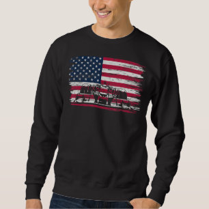 US Flag Patriot Formula Racing Lovers Car Fan Sweatshirt