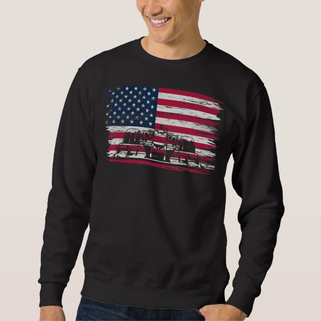 US Flag Patriot Formula Racing Lovers Car Fan Sweatshirt (Front)