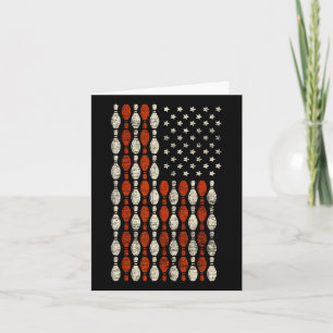 Us Flag Patriotic Proud American Bowler Gift Bowli Card