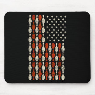 Us Flag Patriotic Proud American Bowler Gift Bowli Mouse Pad