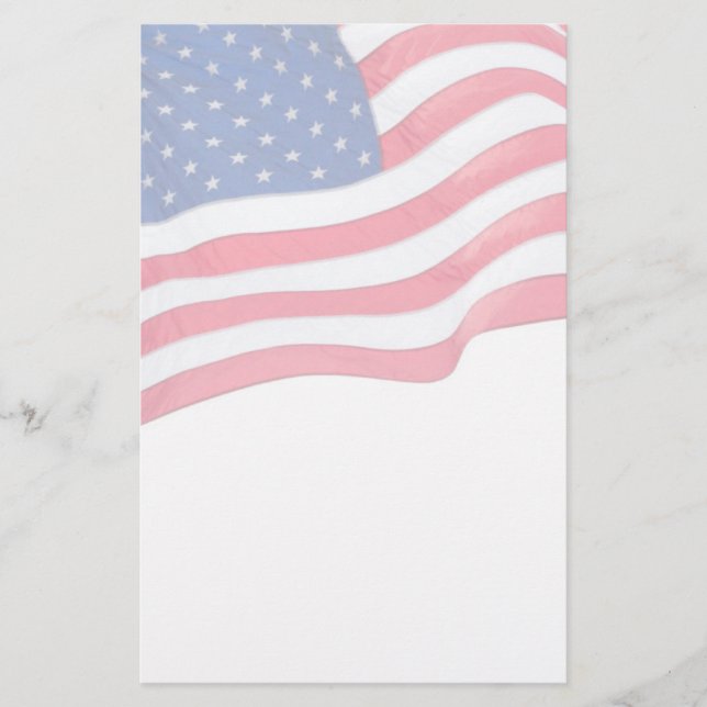 US Flag Patriotic Stationery (Front)