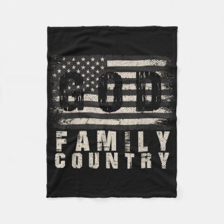 Us Flag Patriotic Veteran God Family Country Memor Fleece Blanket