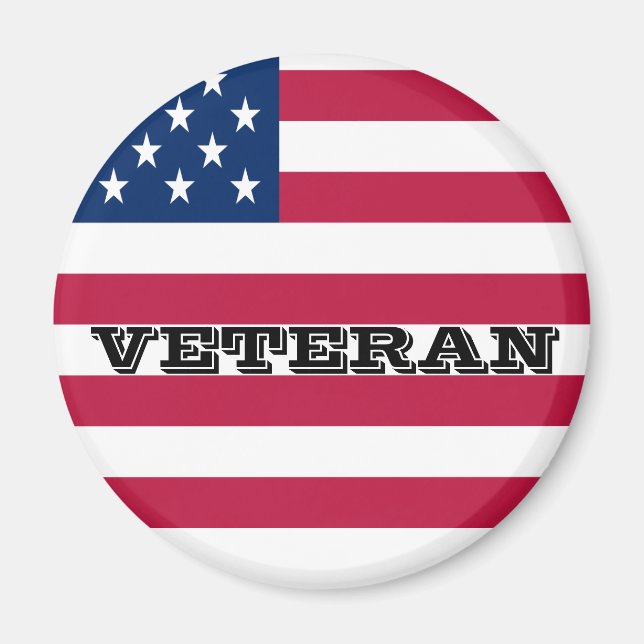 US Flag Patriotic Veteran USA  Magnet (Front)
