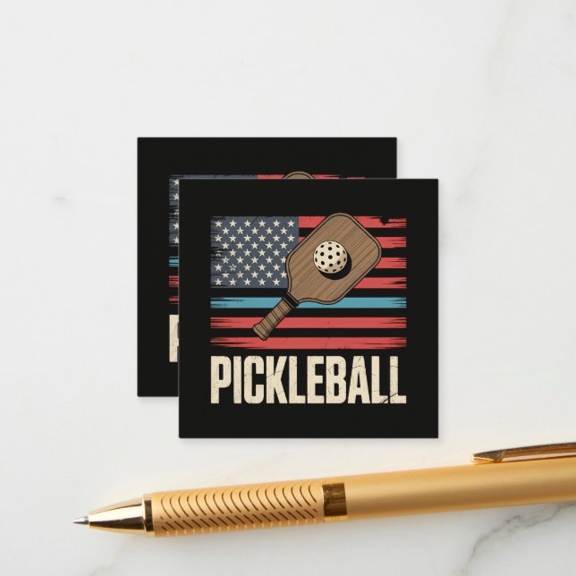 US Flag Pickleball Enclosure Card (Front/Back In Situ)
