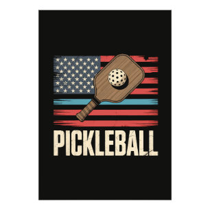 US Flag Pickleball Photo Print