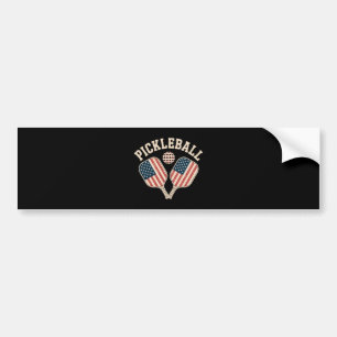 US Flag Pickleball Player Bumper Sticker
