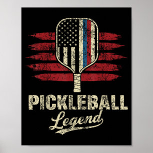 Us flag pickleball player funny pickleball legend poster