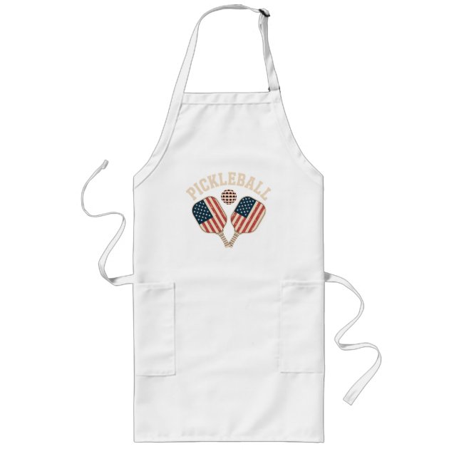 US Flag Pickleball Player Long Apron (Front)