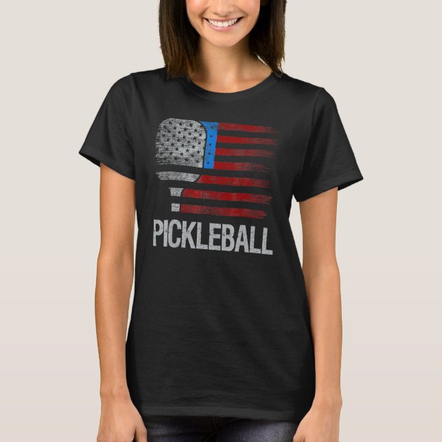 US Flag Pickleball Player Paddleball Lover_1 T-Shirt (Front)