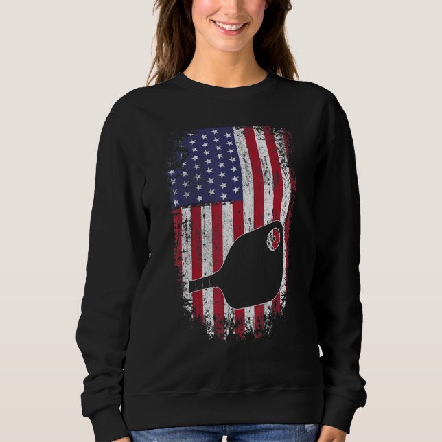 US Flag Pickleball Player Paddleball Lover_2 Sweatshirt (Front)