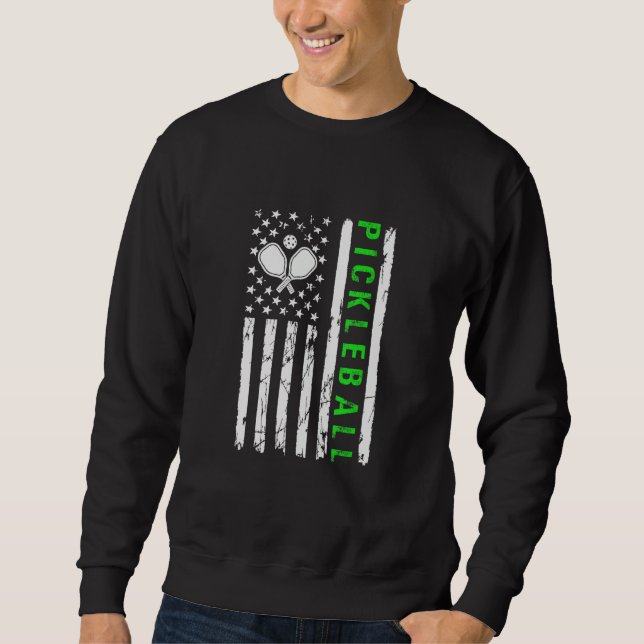 US Flag Pickleball Player Paddleball Lover_3 Sweatshirt (Front)