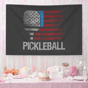 US Flag Pickleball Player Paddleball Lover Banner