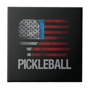 US Flag Pickleball Player Paddleball Lover Ceramic Tile