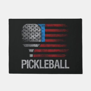 US Flag Pickleball Player Paddleball Lover Doormat