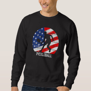 US Flag Pickleball Player Paddleball Lover Men Wom Sweatshirt
