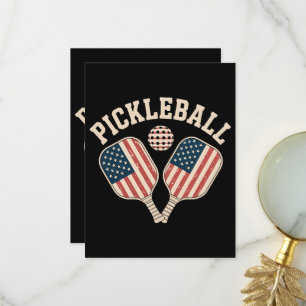US Flag Pickleball Player Thank You Card