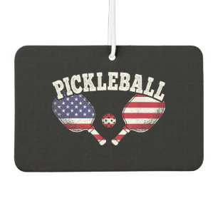 US Flag Pickleball Player Vintage Pickle Ball Love Car Air Freshener