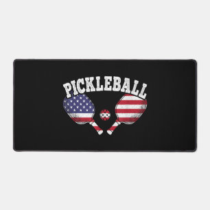 US Flag Pickleball Player Vintage Pickle Ball Love Desk Mat