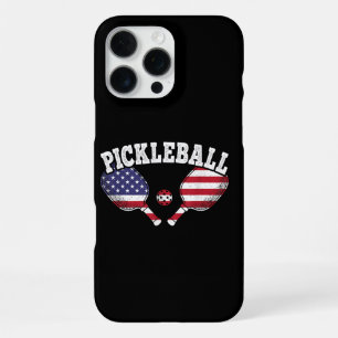US Flag Pickleball Player Vintage Pickle Ball Love iPhone 16 Pro Max Case