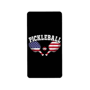 US Flag Pickleball Player Vintage Pickle Ball Love Label