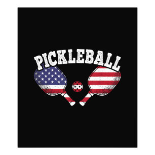US Flag Pickleball Player Vintage Pickle Ball Love Photo Print