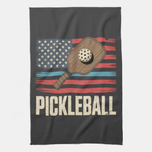 US Flag Pickleball Tea Towel