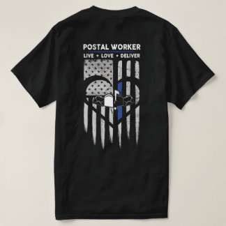 US Flag Postal Worker Decal T-Shirt