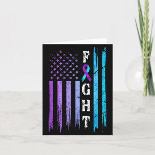 Us Flag Prevention Awareness Fight Wear Purple Card