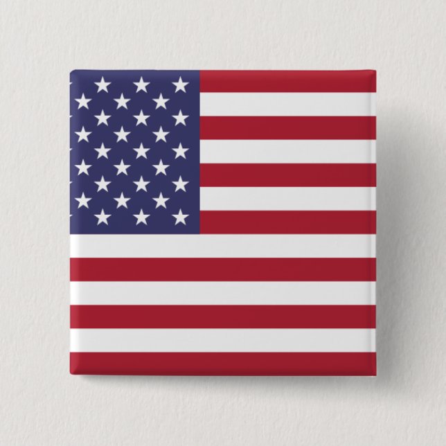 US flag red white and blue Button (Front)