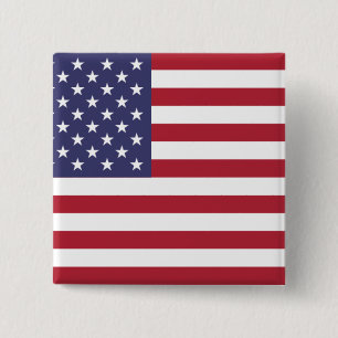 US flag red white and blue Button