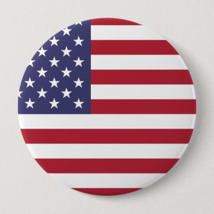 US flag red white and blue Button