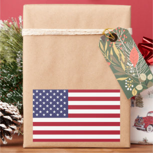 US flag red white and blue July 4th patriotic Rectangular Sticker