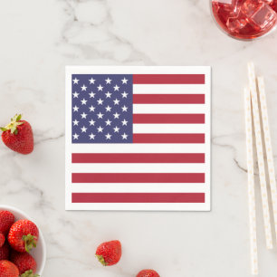 US flag red white and blue Napkin