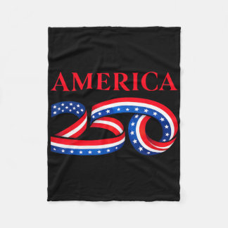 Us Flag Ribbon 250 Years America 250th Anniversary Fleece Blanket