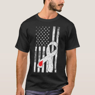 US Flag Ribbon Type 1 Diabetes Awareness Diabetic T-Shirt
